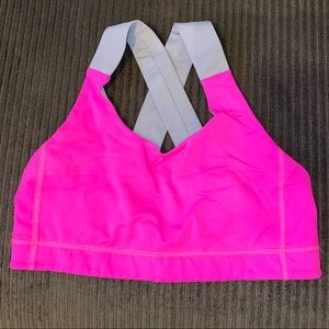 Lululemon pink and gray sports bra